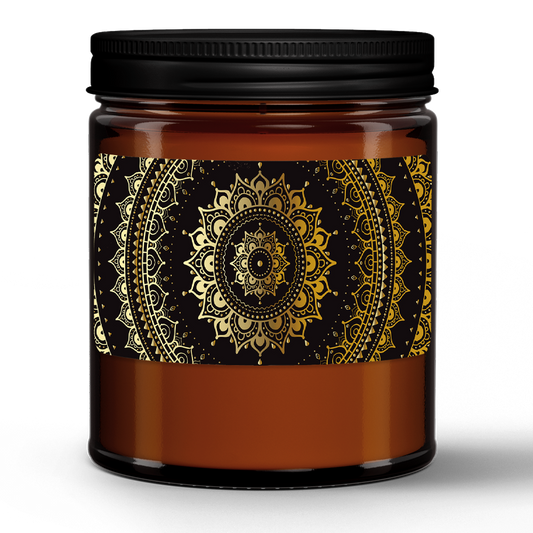 Tobacco and Bourbon Natural Wax Candle in Amber Jar (9oz)