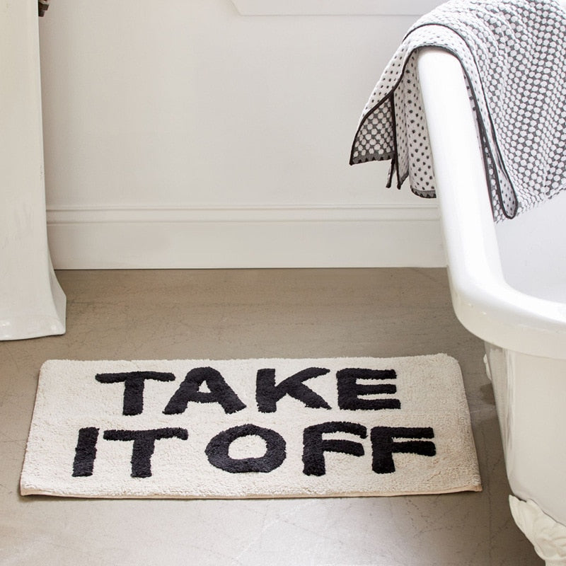Nordic Take It Off Funny Home Doormat Bedroom Living Room Carpet Water Absorption Non-slip Bath Mat Custom Pattern Bathroom Rugs