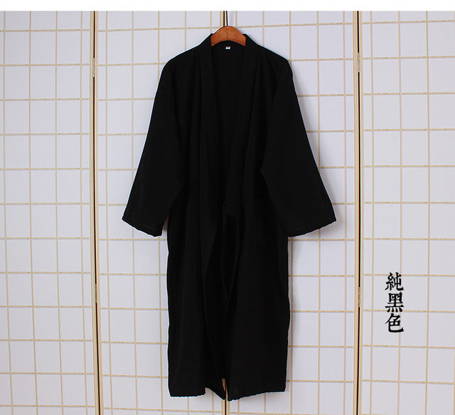 8 Colors Traditional Japanese Kimono Night Rob For Men Vietnam Bathing Clothing Nightwear Cotton Spring Korean Sweat Grey Navy