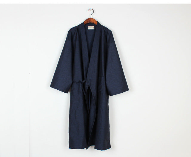8 Colors Traditional Japanese Kimono Night Rob For Men Vietnam Bathing Clothing Nightwear Cotton Spring Korean Sweat Grey Navy